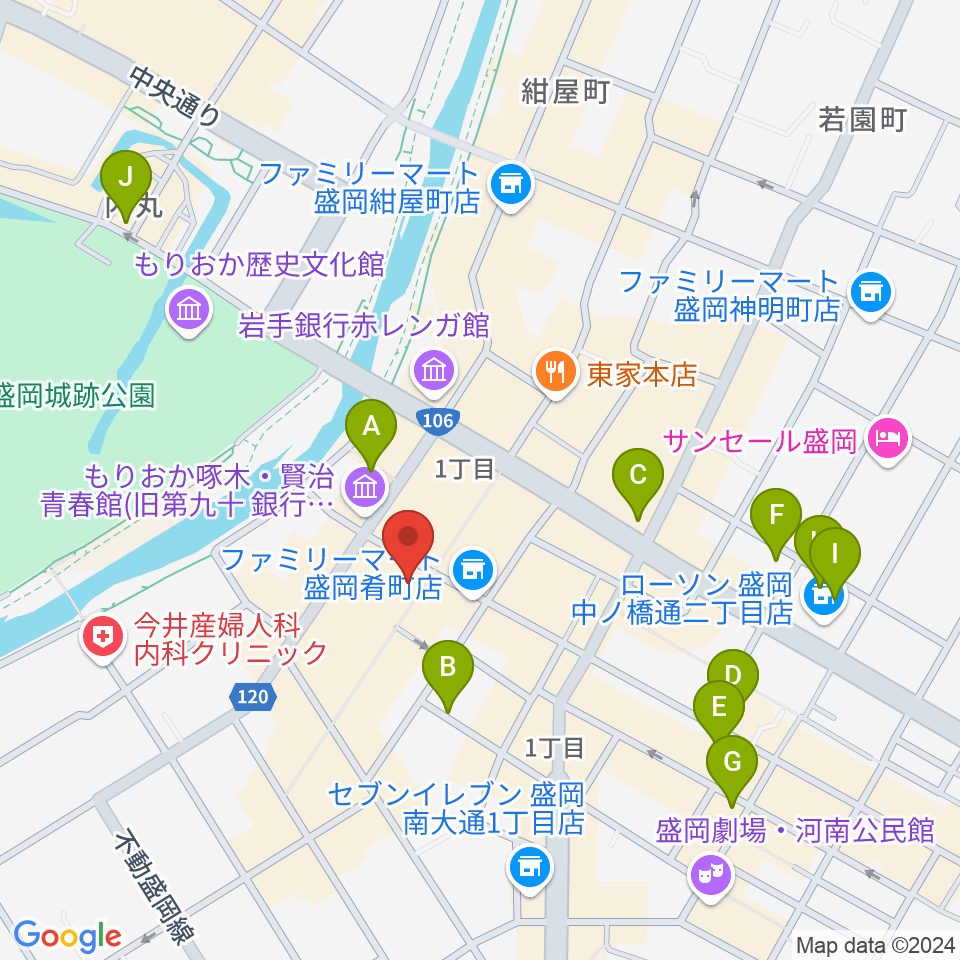 いわてアートサポートセンター風のスタジオ周辺のホテル一覧地図