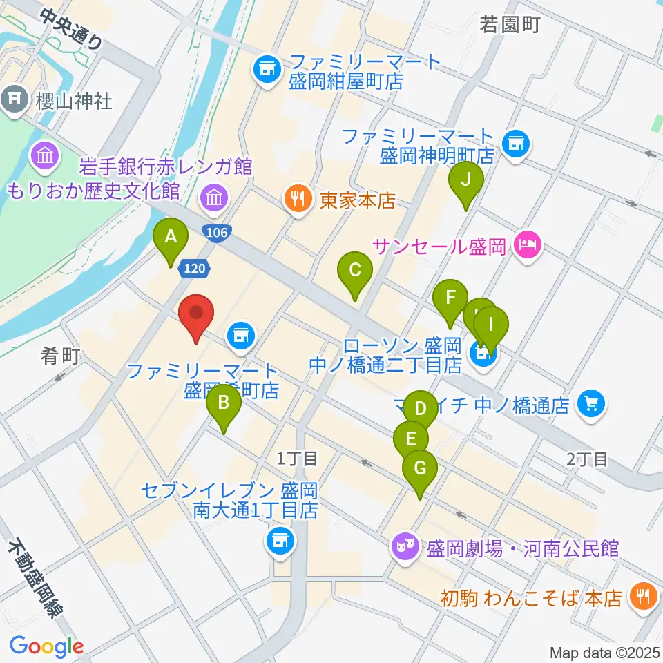 いわてアートサポートセンター風のスタジオ周辺のホテル一覧地図