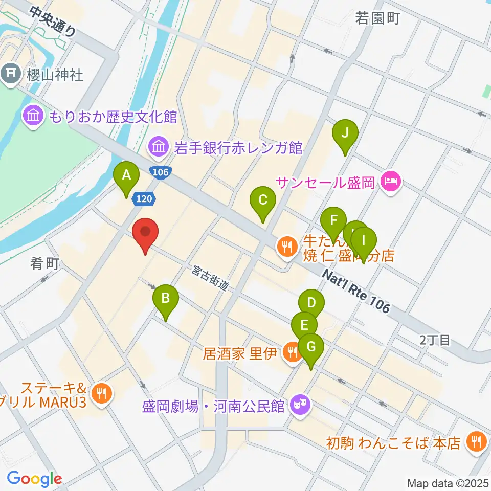 いわてアートサポートセンター風のスタジオ周辺のホテル一覧地図