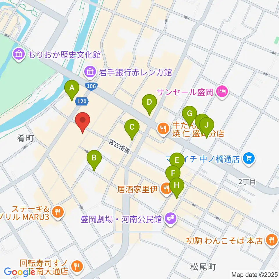 いわてアートサポートセンター風のスタジオ周辺のホテル一覧地図
