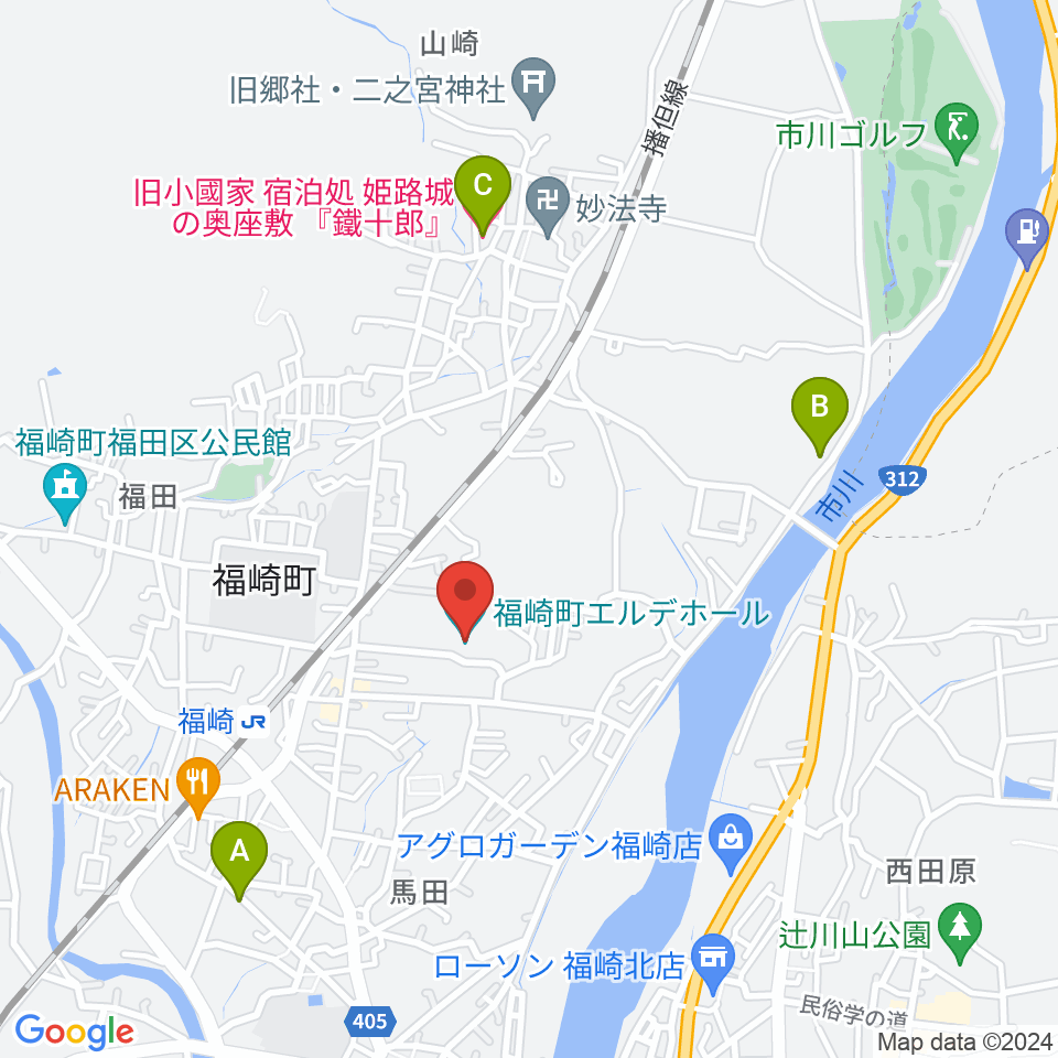 福崎町エルデホール周辺のホテル一覧地図