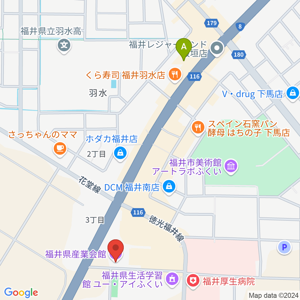 福井県産業会館周辺のホテル一覧地図