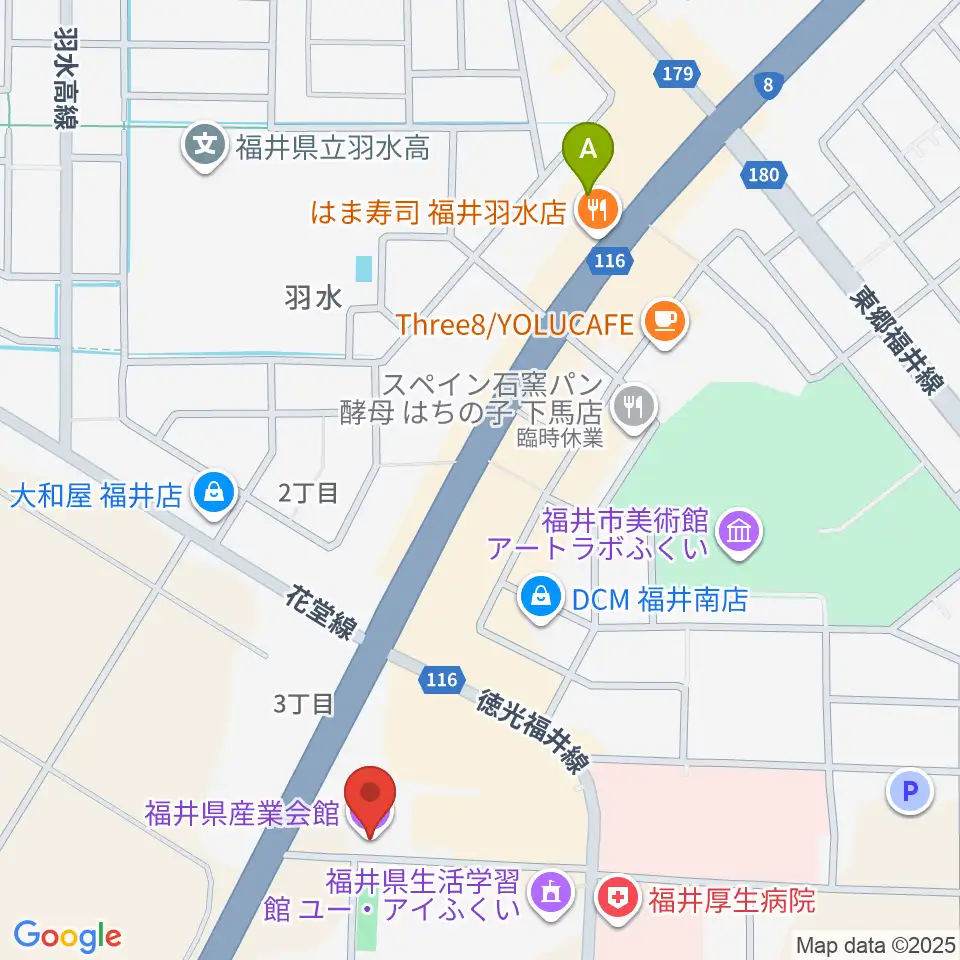 福井県産業会館周辺のホテル一覧地図