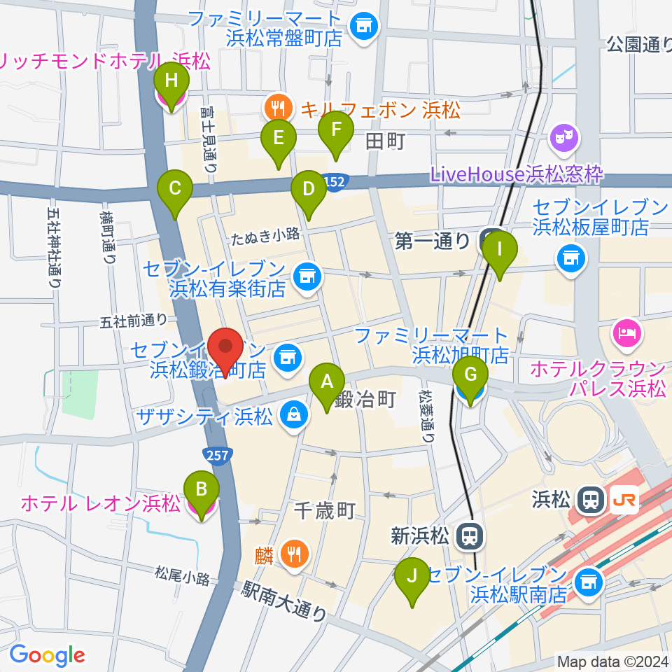 SOUL CLAP周辺のホテル一覧地図