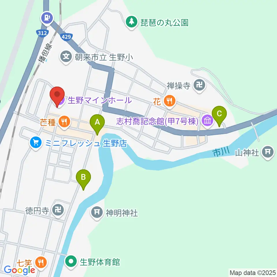 生野マインホール周辺のホテル一覧地図