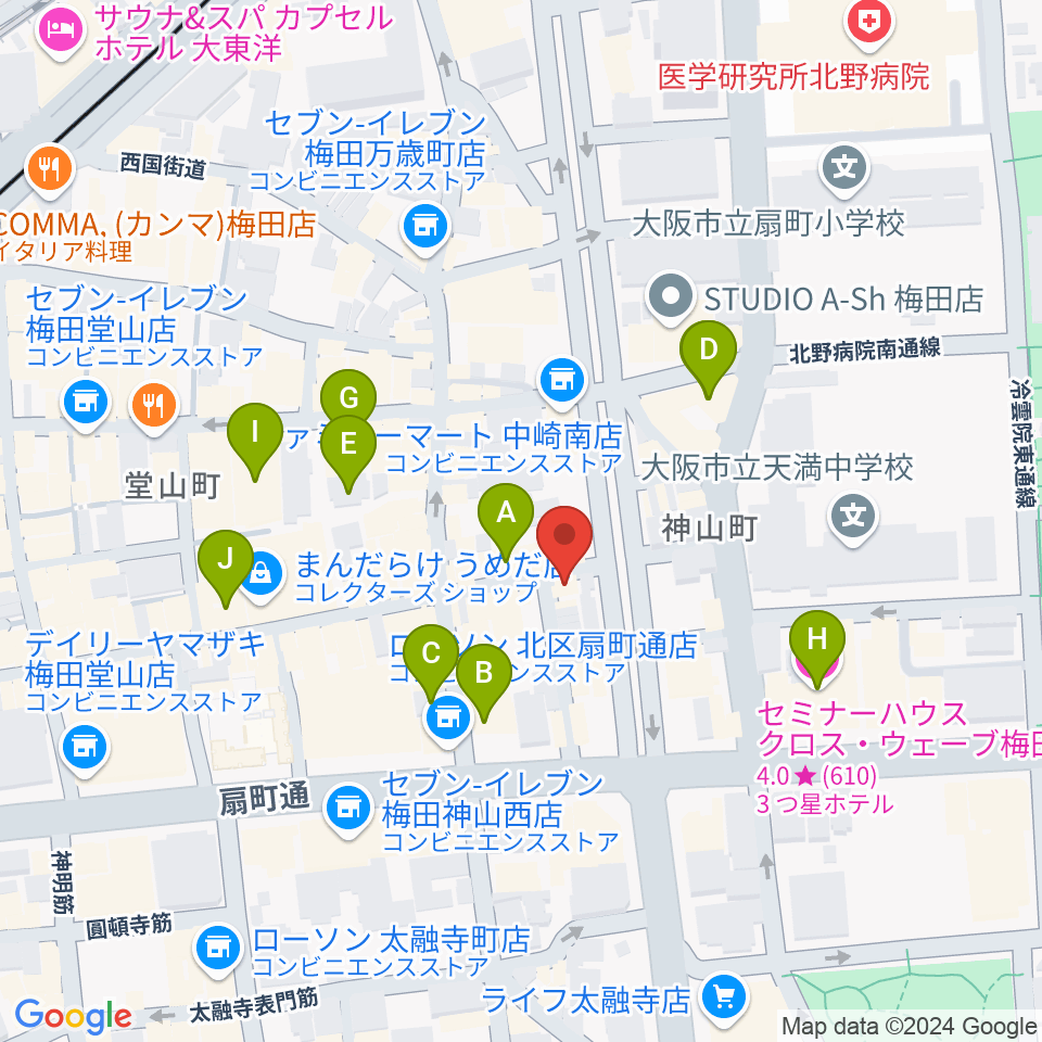 スマイルレコード周辺のホテル一覧地図