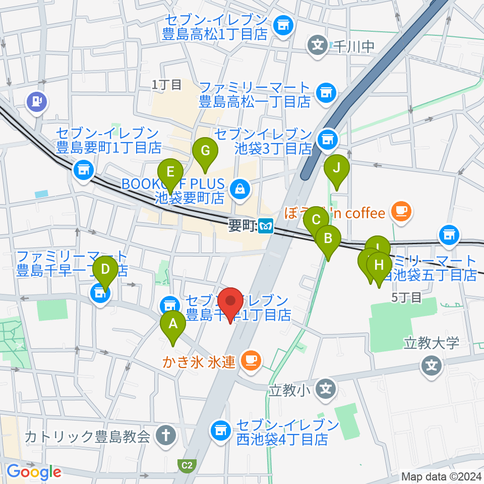 GG学院周辺のホテル一覧地図