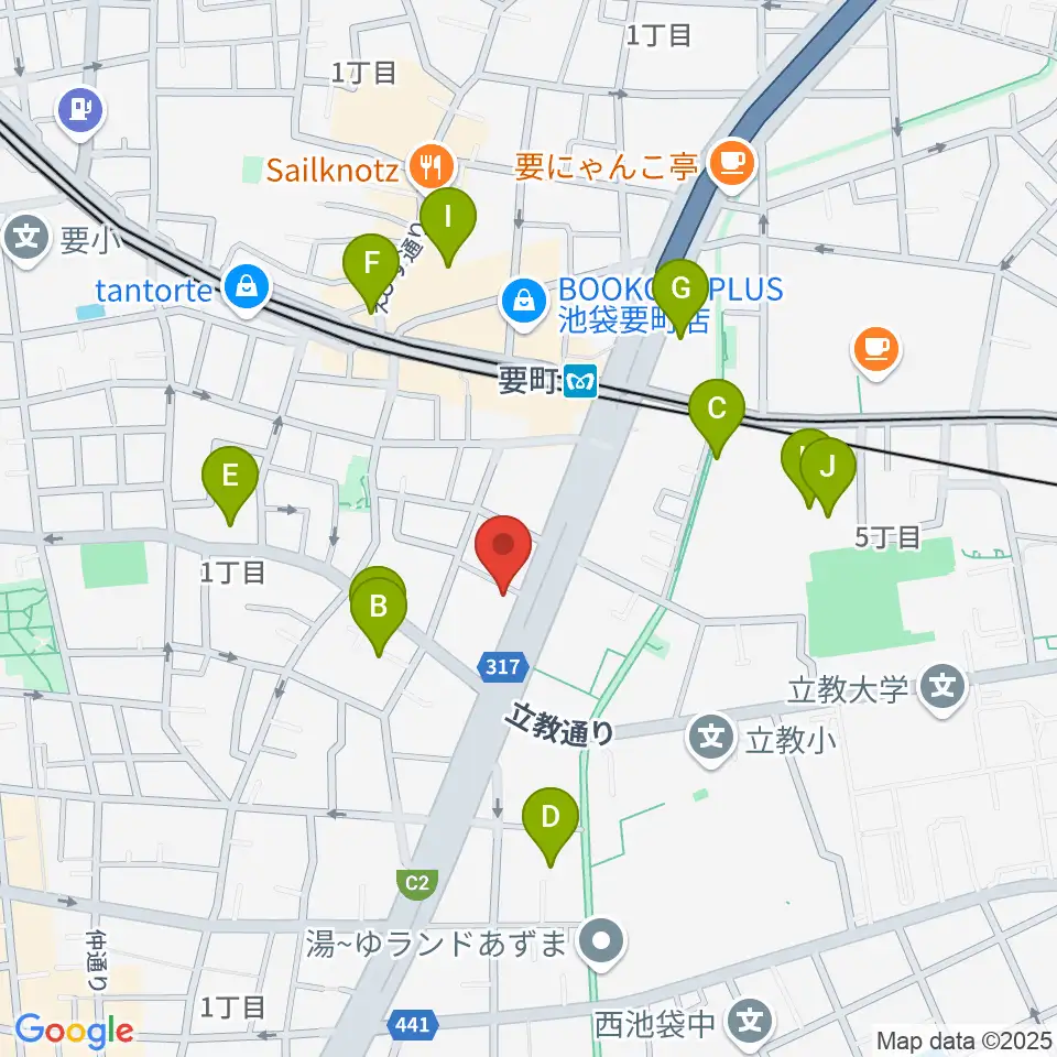 現代ギター社 GG学院周辺のホテル一覧地図