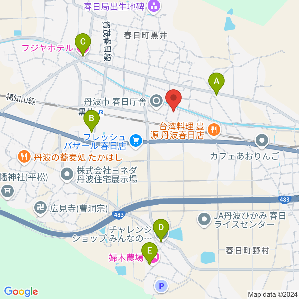 丹波市立春日文化ホール周辺のホテル一覧地図