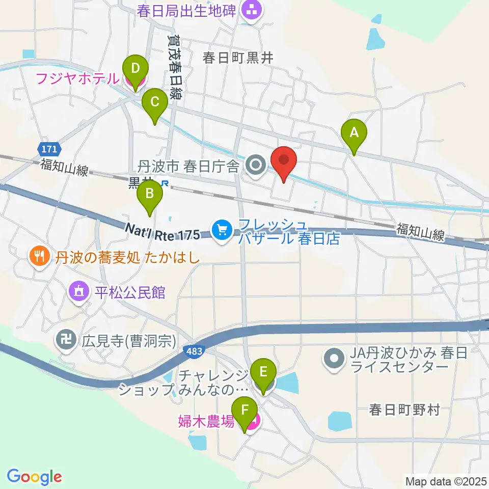 丹波市立春日文化ホール周辺のホテル一覧地図