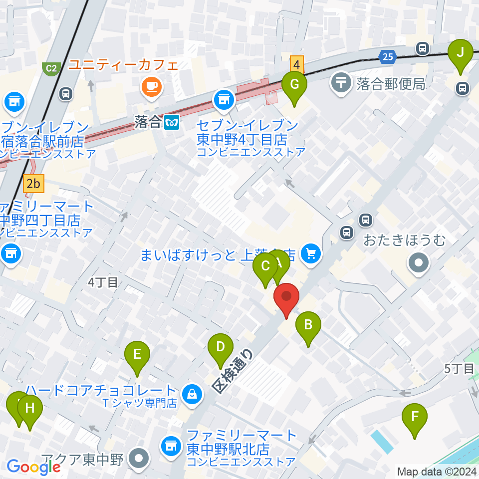 東中野セロニアス周辺のホテル一覧地図