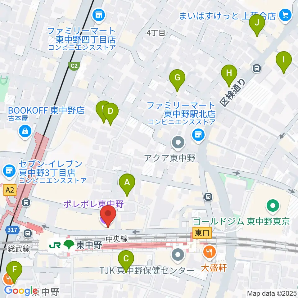 東中野ポレポレ坐周辺のホテル一覧地図