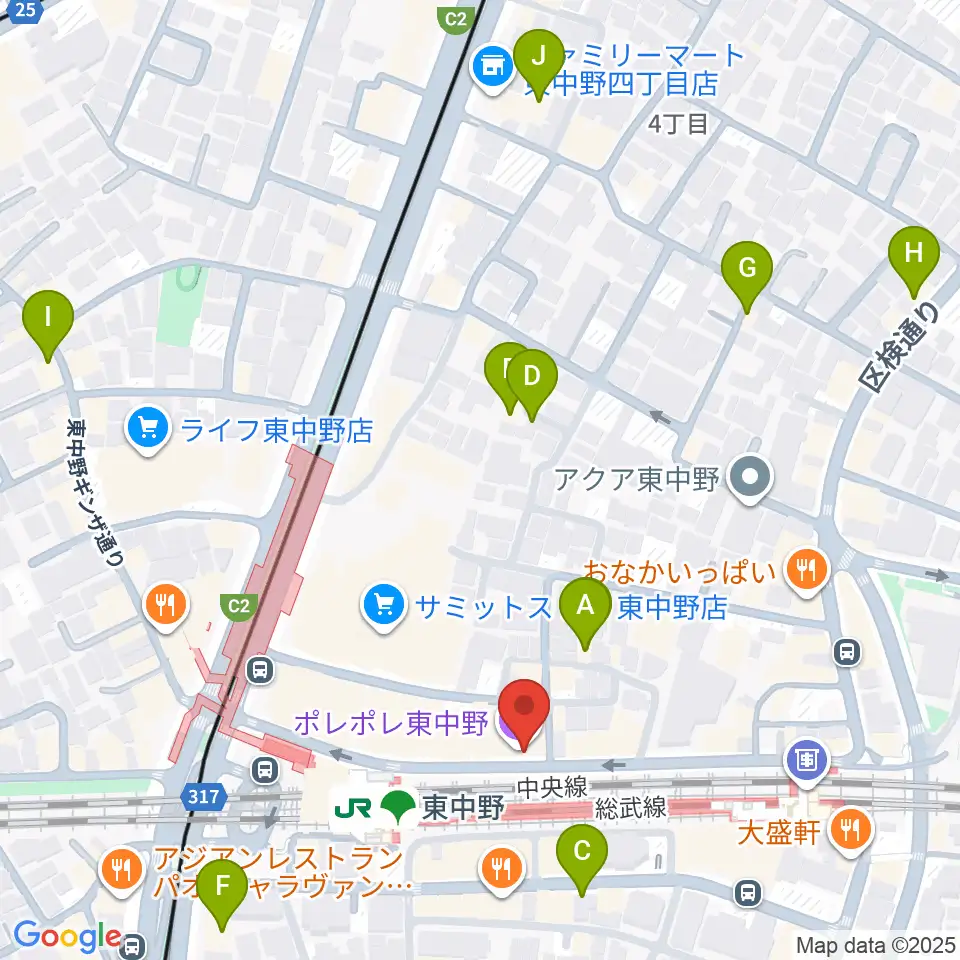 東中野ポレポレ坐周辺のホテル一覧地図