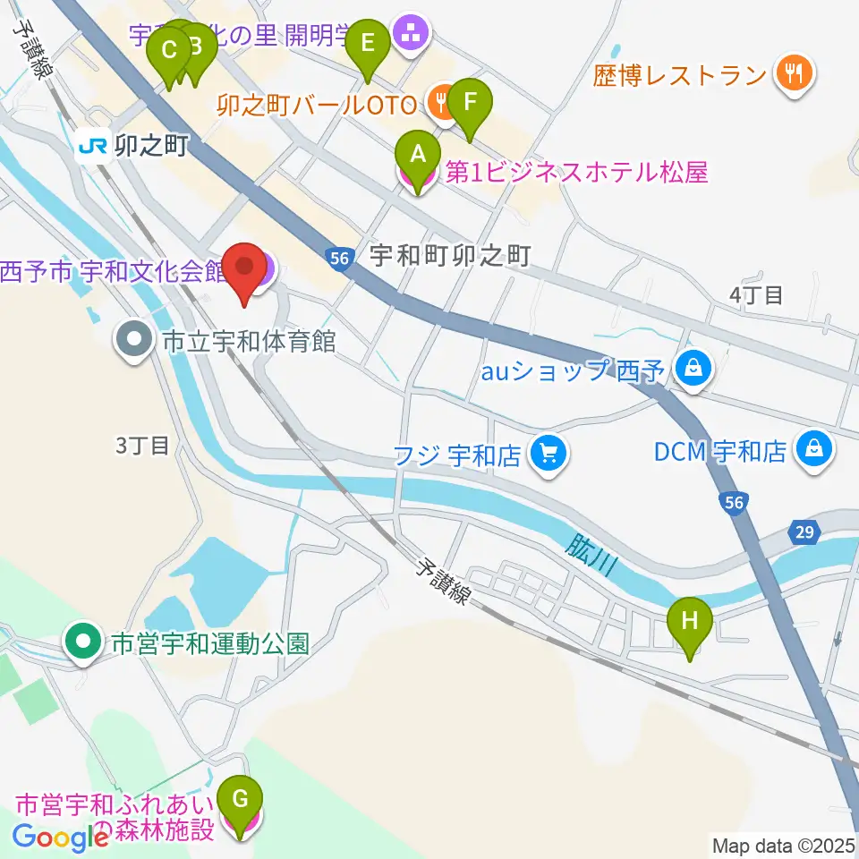 西予市宇和文化会館周辺のホテル一覧地図