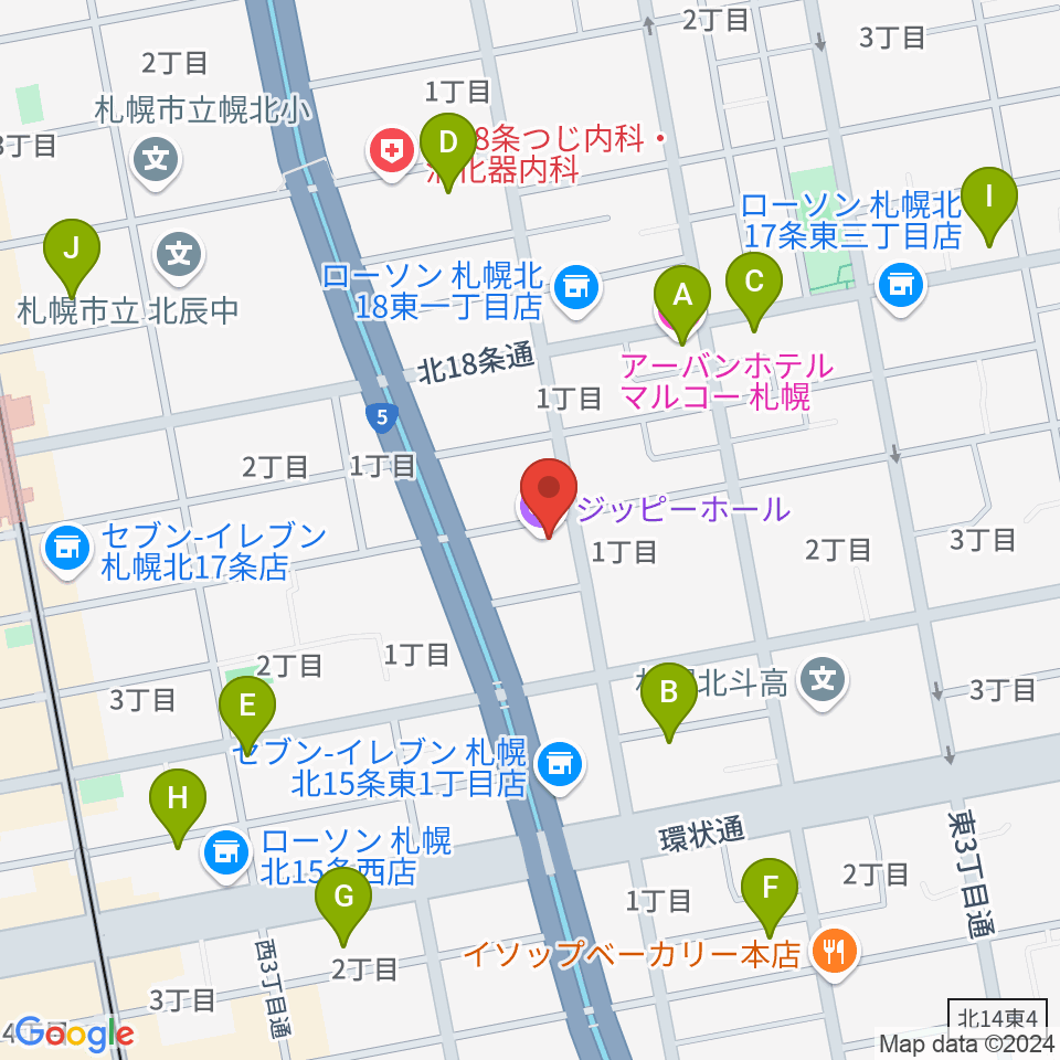 スタジオミックス・ジッピーホール周辺のホテル一覧地図