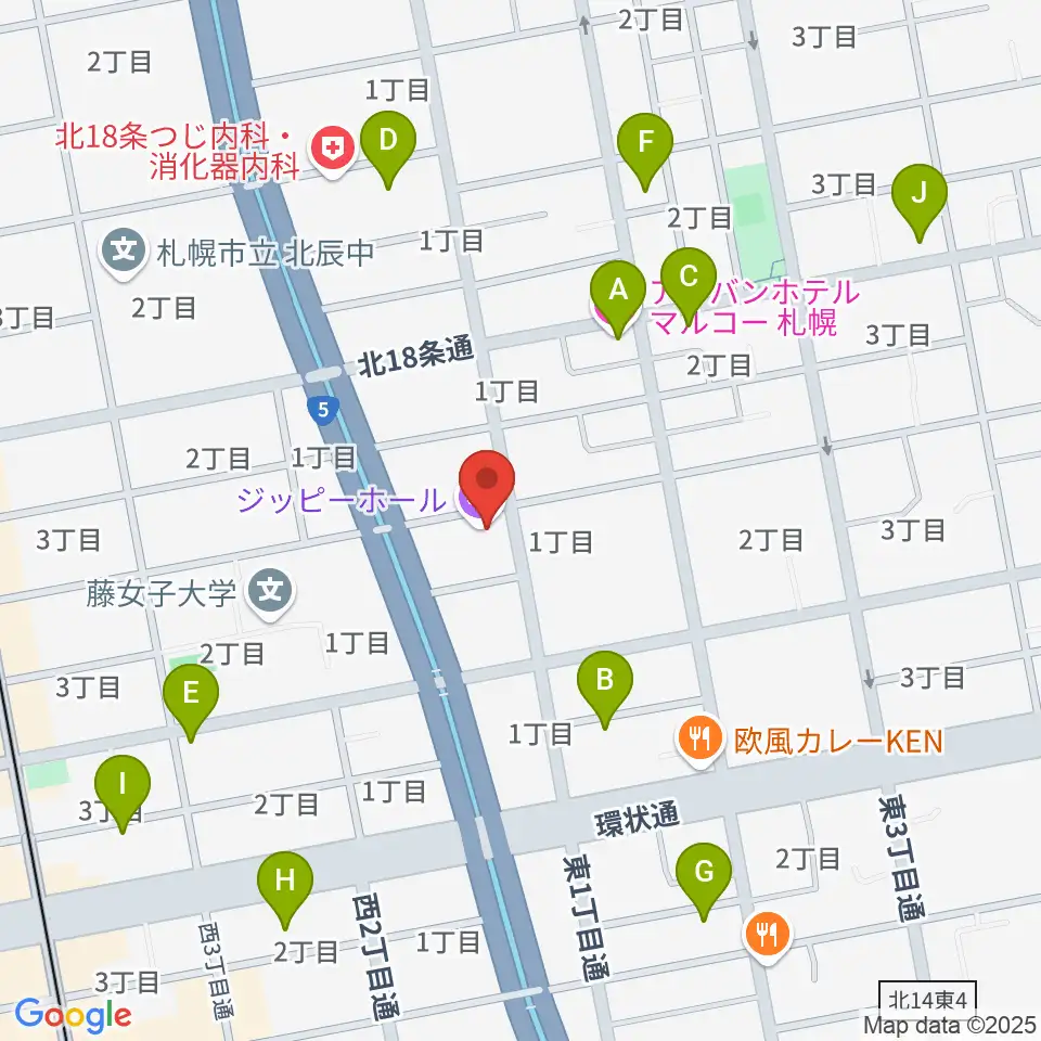 スタジオミックス・ジッピーホール周辺のホテル一覧地図