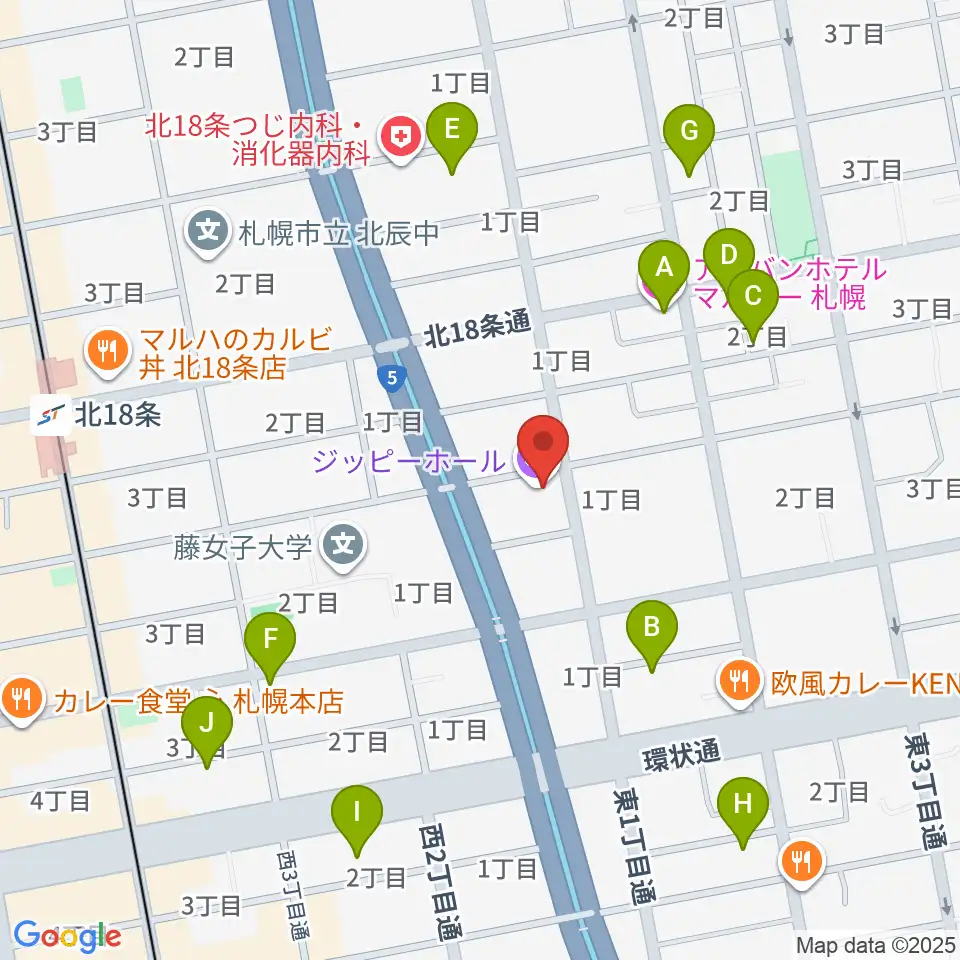 スタジオミックス・ジッピーホール周辺のホテル一覧地図