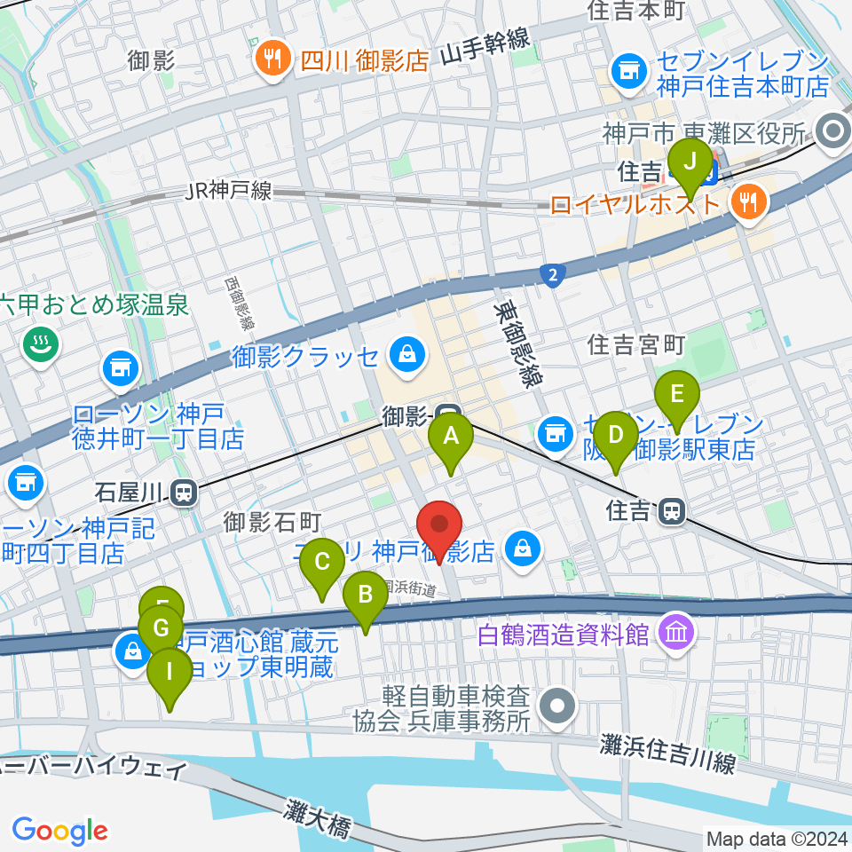 コーヒーハウス井戸周辺のホテル一覧地図