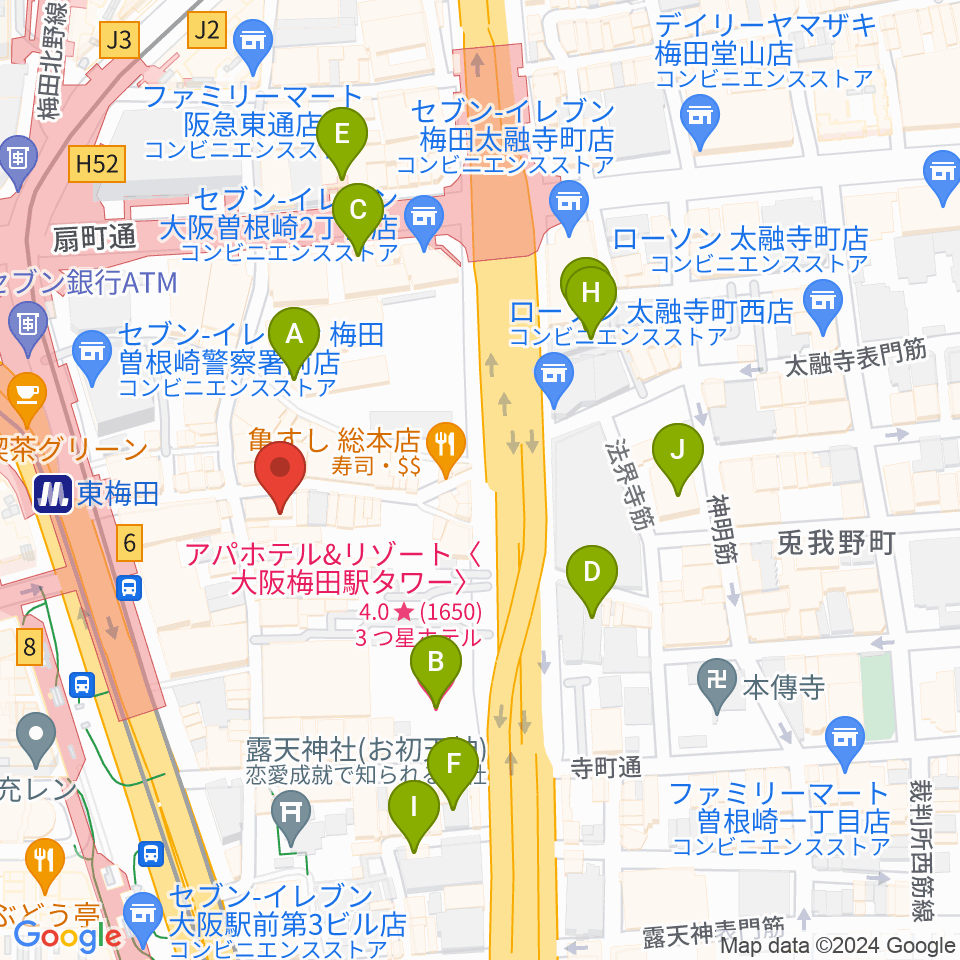 ニューサントリー5周辺のホテル一覧地図