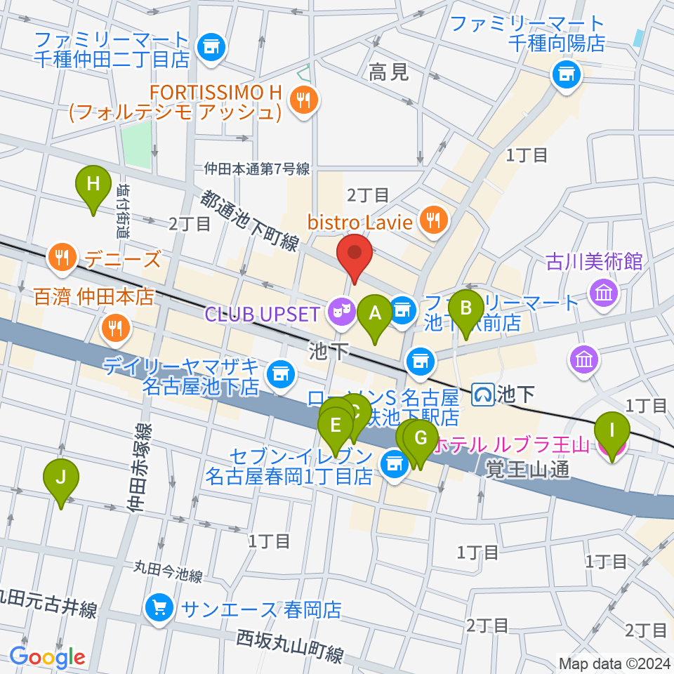 池下ストレガ周辺のホテル一覧地図