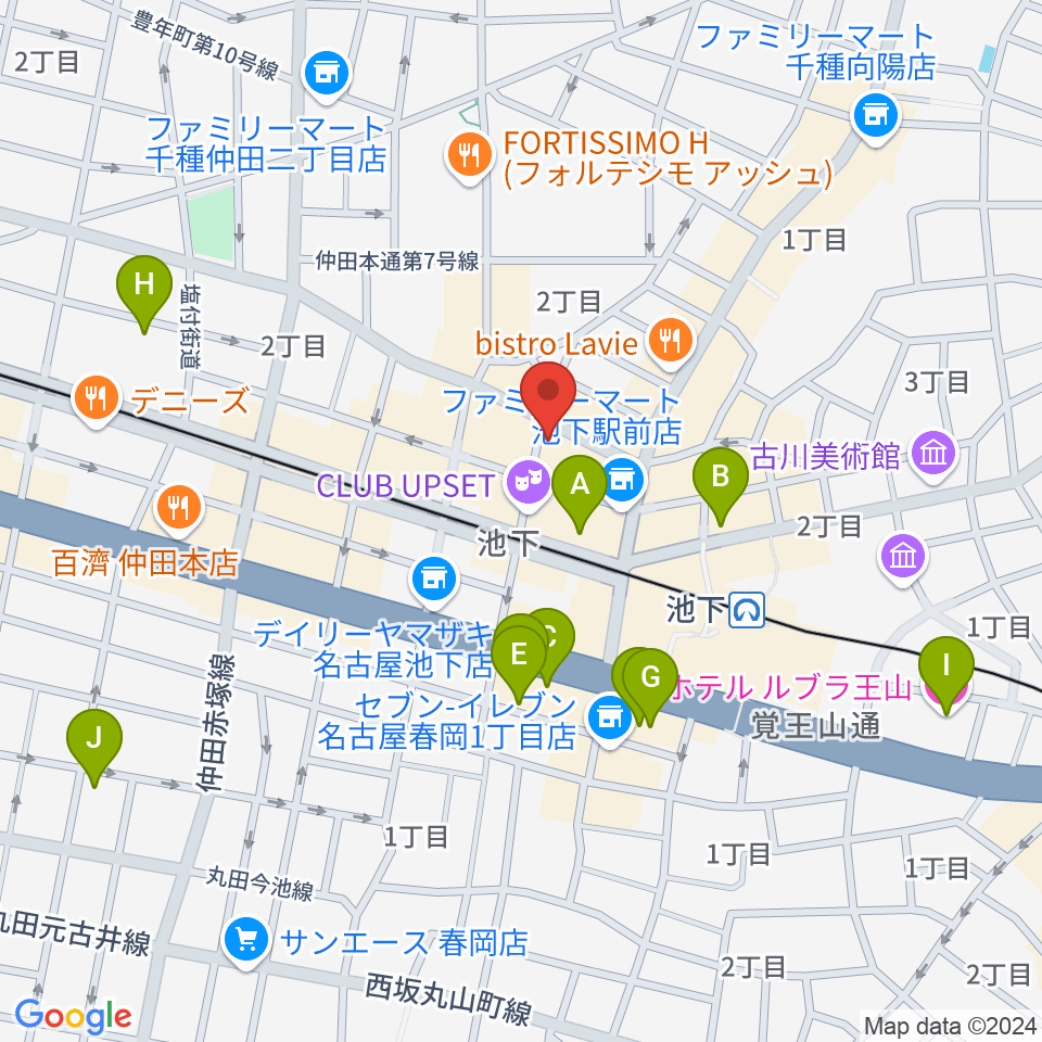 池下ストレガ周辺のホテル一覧地図