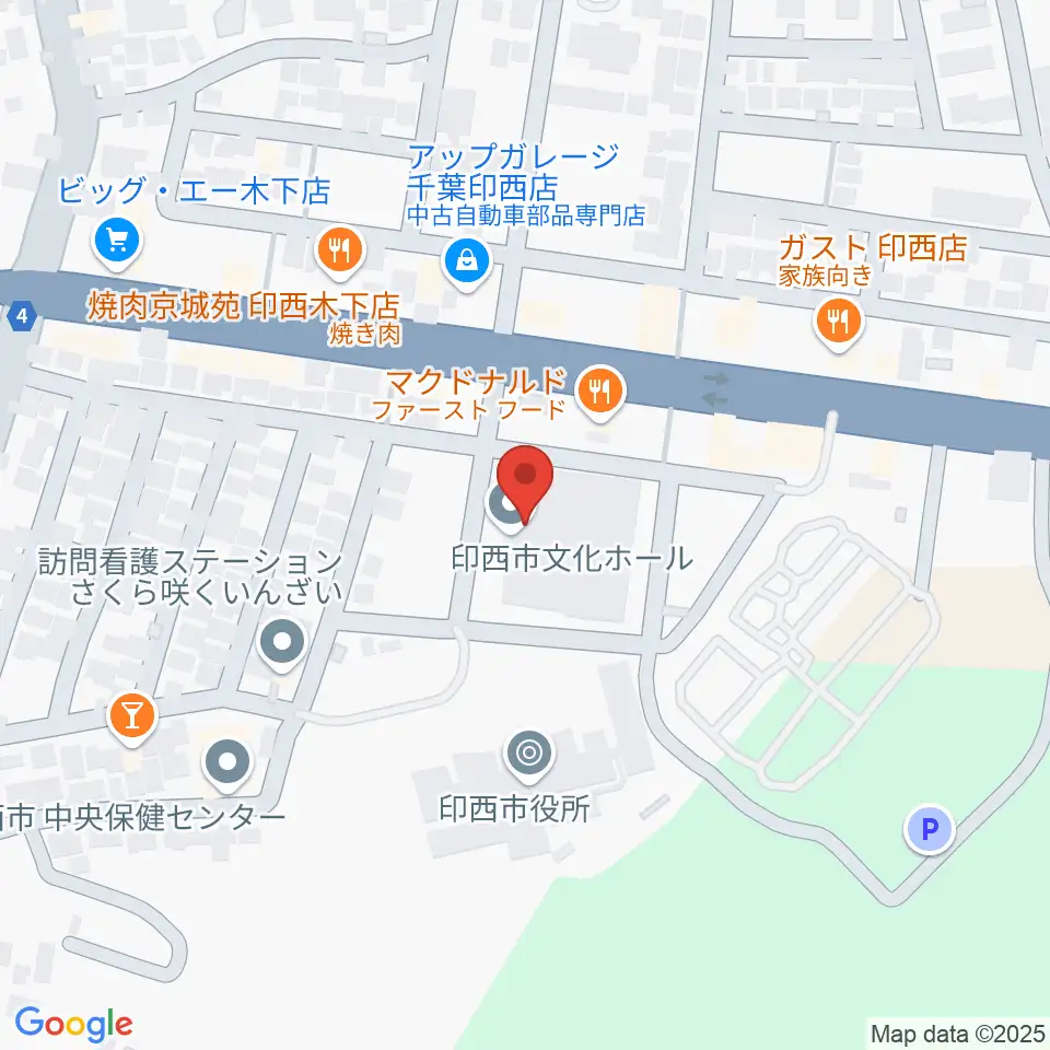印西市文化ホール周辺のホテル一覧地図