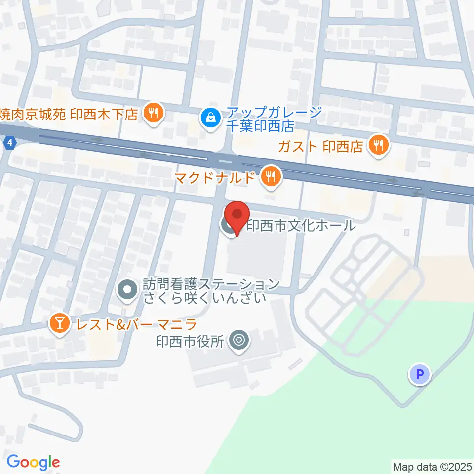 印西市文化ホール周辺のホテル一覧地図