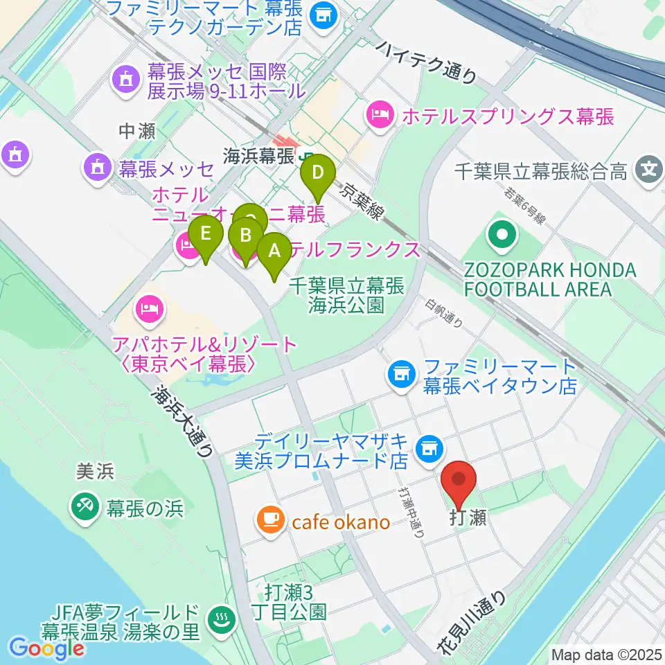 幕張ベイタウン・コア 打瀬公民館周辺のホテル一覧地図