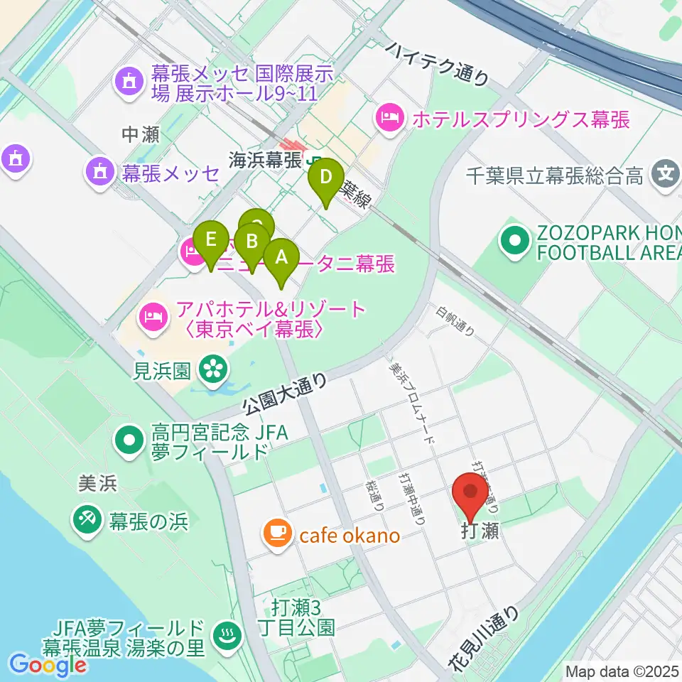 幕張ベイタウン・コア 打瀬公民館周辺のホテル一覧地図