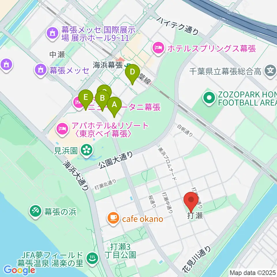 幕張ベイタウン・コア 打瀬公民館周辺のホテル一覧地図
