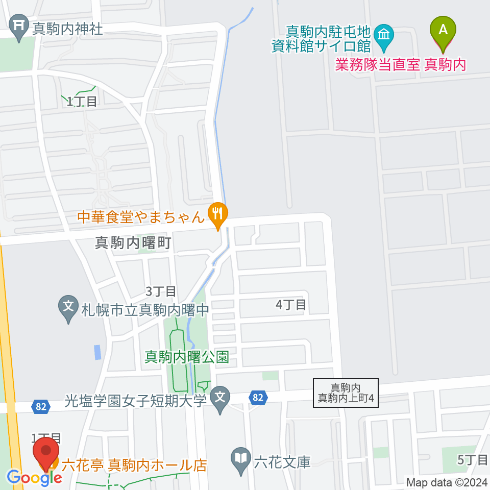 真駒内六花亭ホール周辺のホテル一覧地図