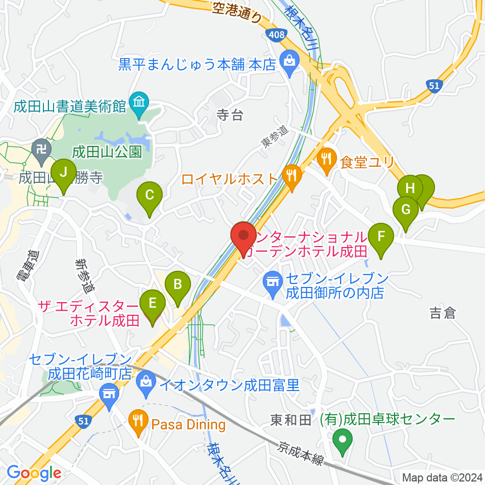 ラジオ成田周辺のホテル一覧地図