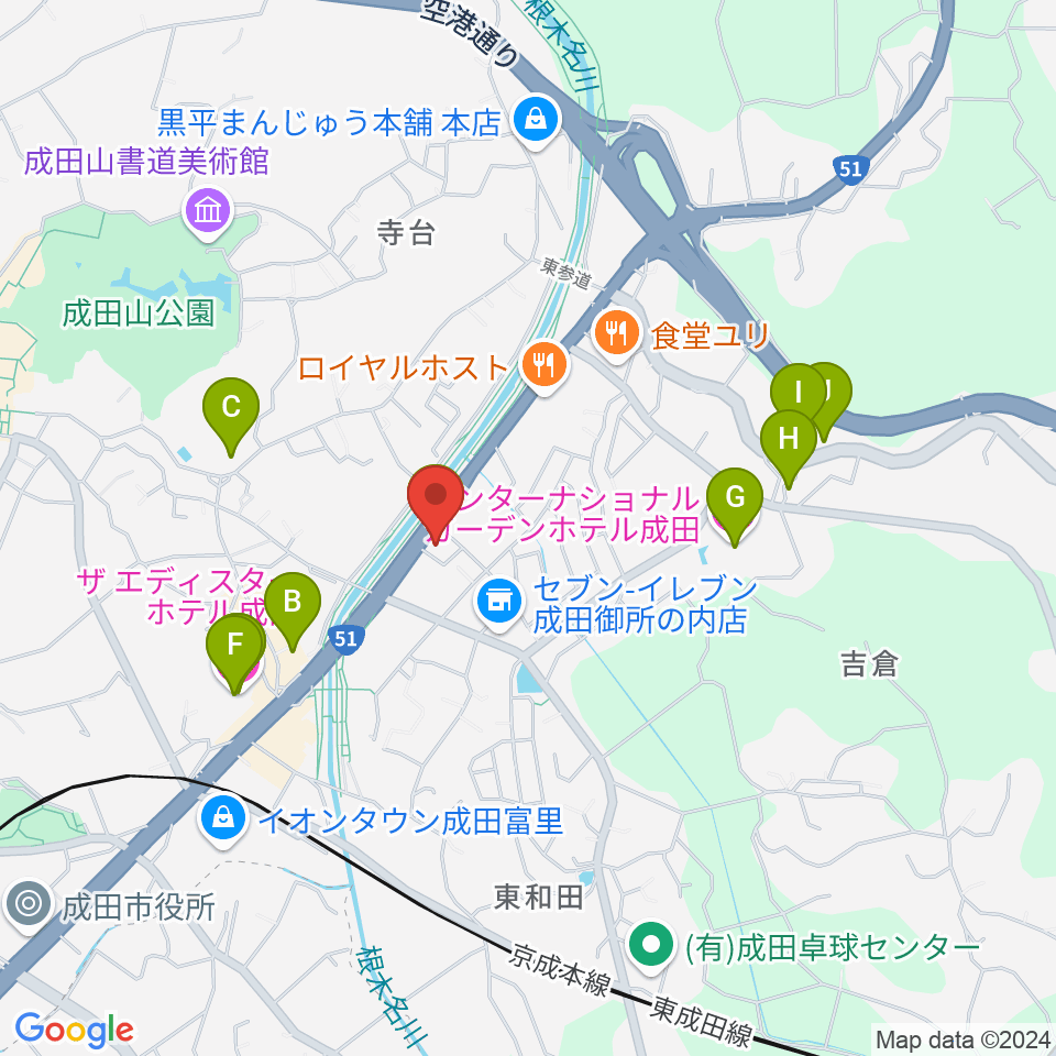 ラジオ成田周辺のホテル一覧地図