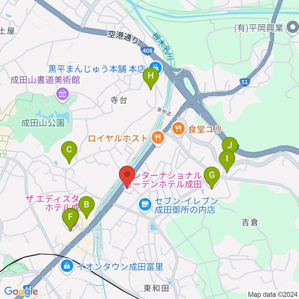 ラジオ成田周辺のホテル一覧地図