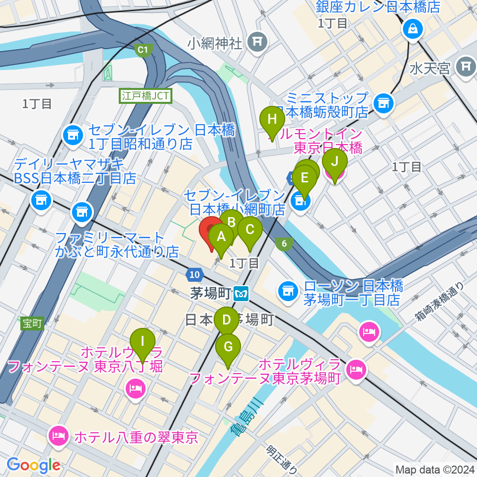 東京証券会館ホール周辺のホテル一覧地図