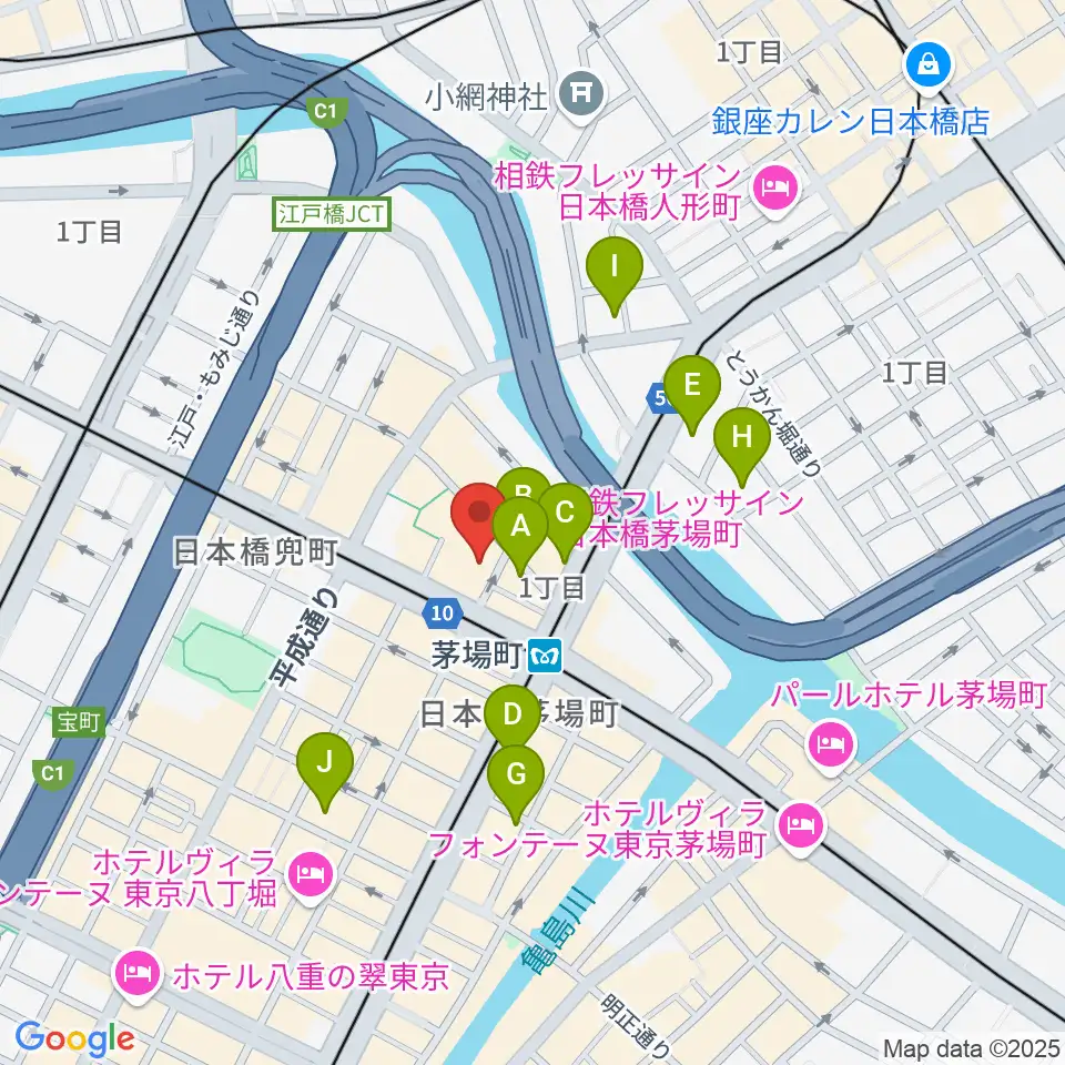東京証券会館ホール周辺のホテル一覧地図