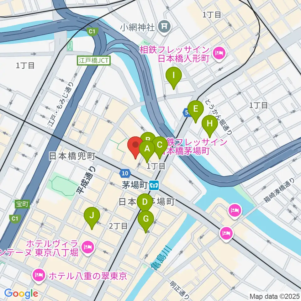 東京証券会館ホール周辺のホテル一覧地図