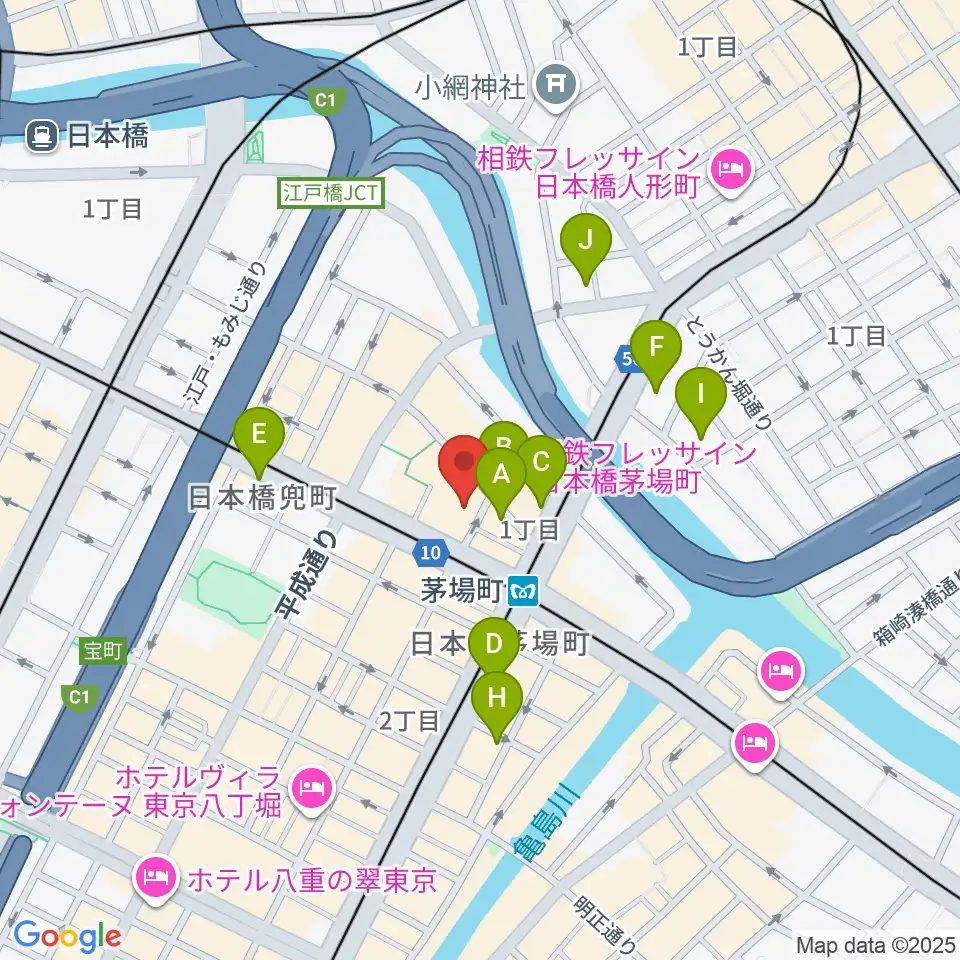 東京証券会館ホール周辺のホテル一覧地図