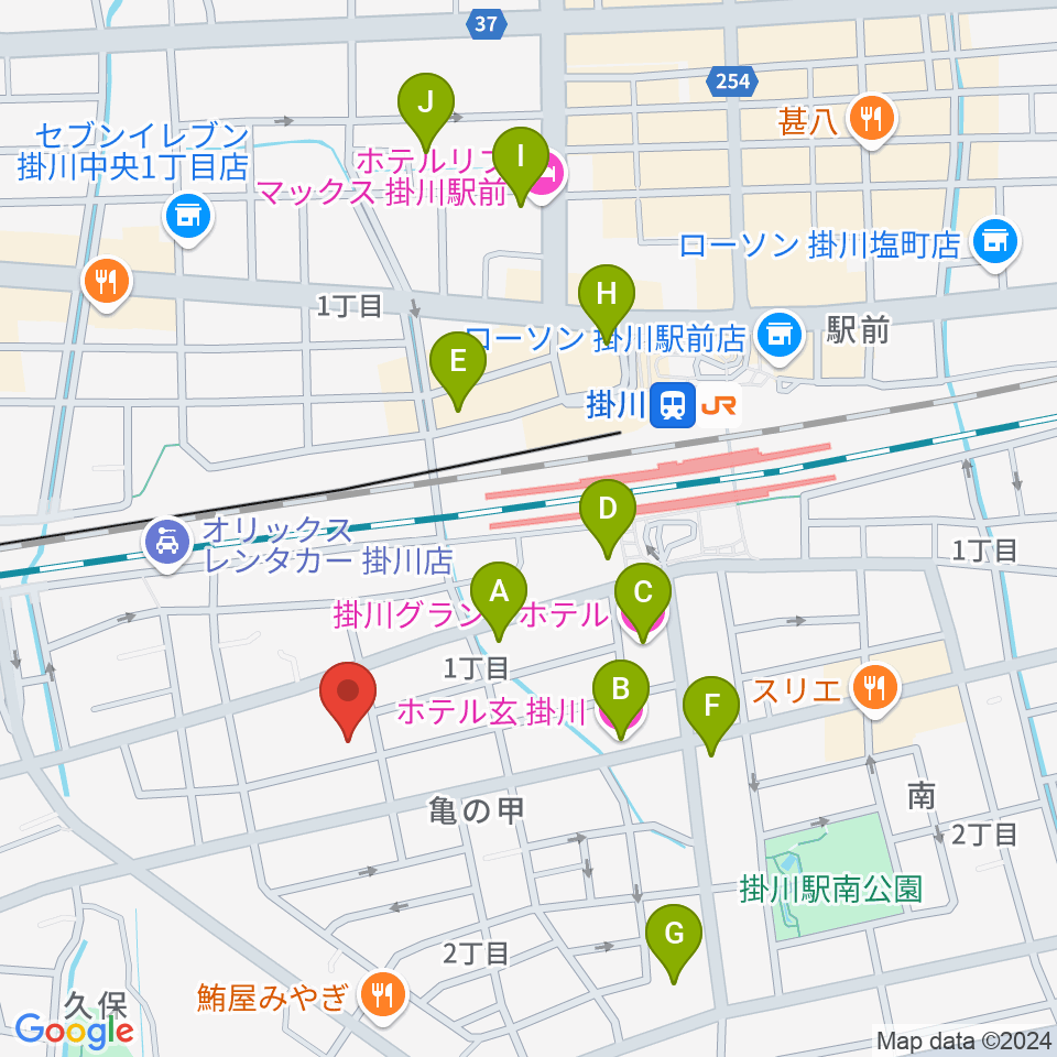 掛川市美感ホール周辺のホテル一覧地図