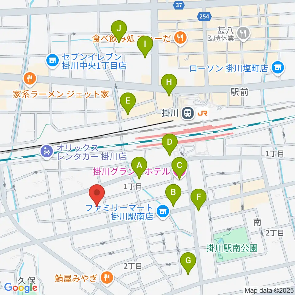 掛川市美感ホール周辺のホテル一覧地図