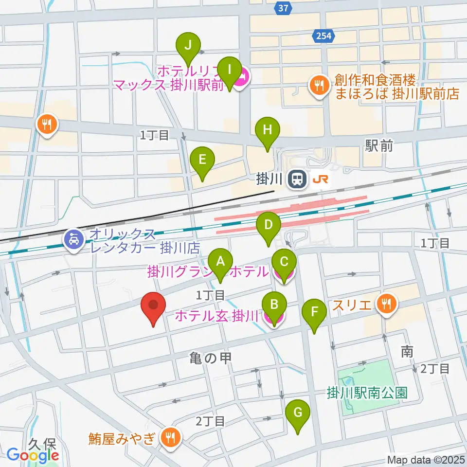 掛川市美感ホール周辺のホテル一覧地図