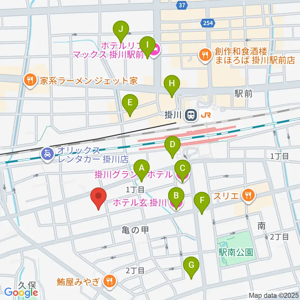 掛川市美感ホール周辺のホテル一覧地図