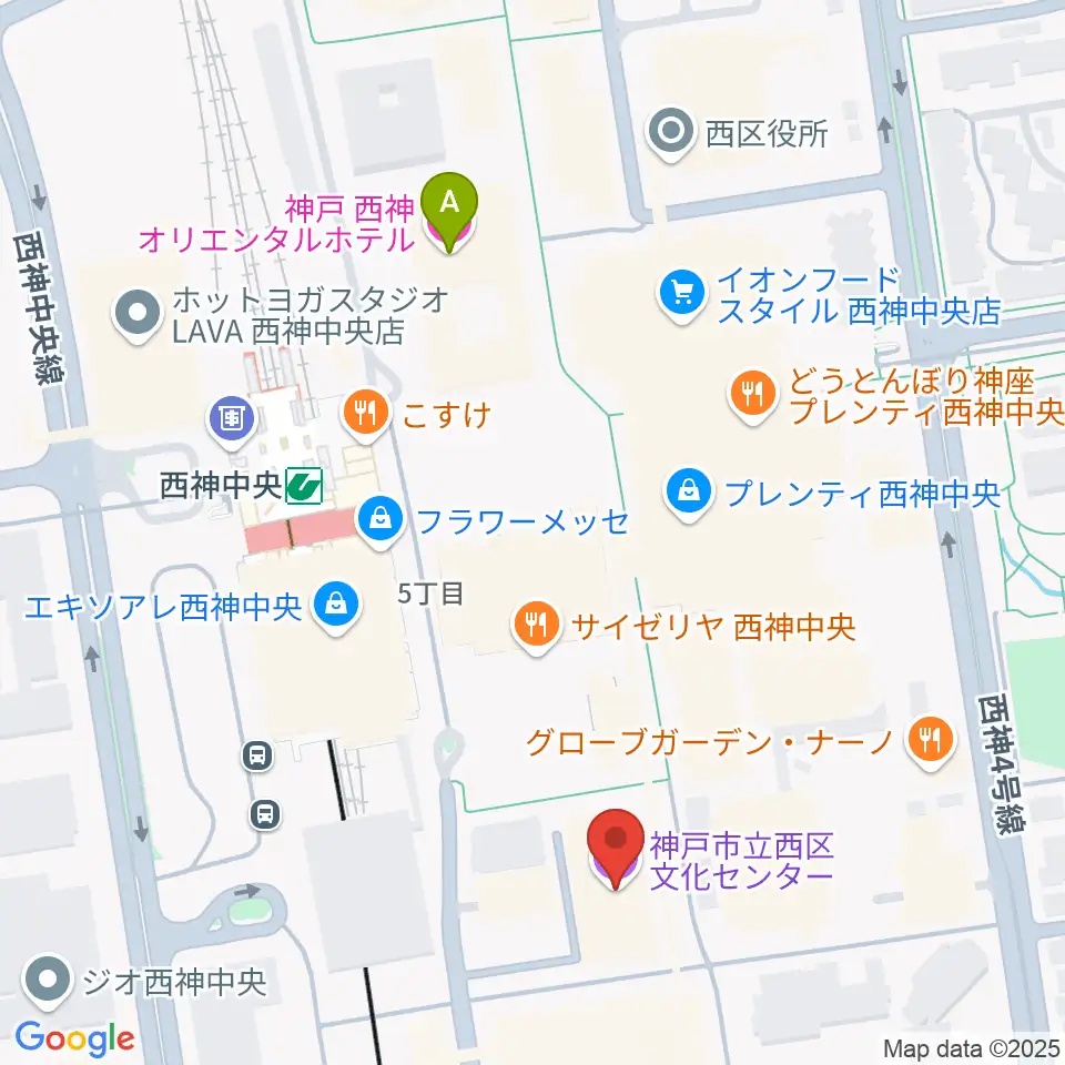 神戸市西区文化センター周辺のホテル一覧地図
