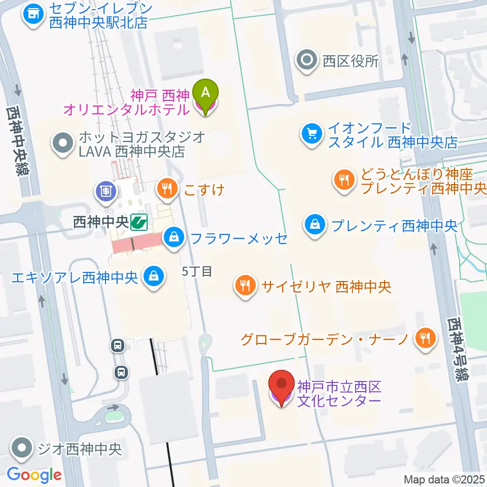 神戸市西区文化センター周辺のホテル一覧地図