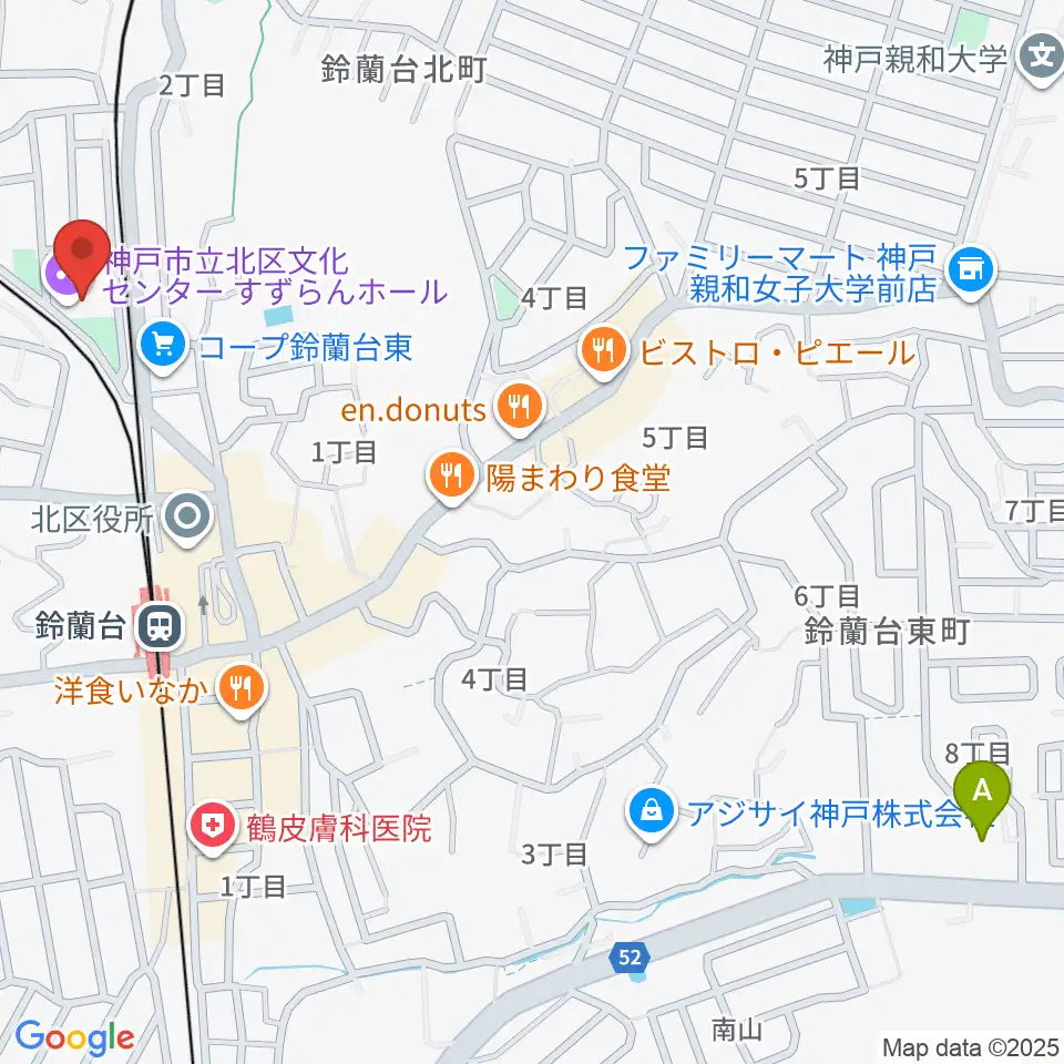 神戸市立北区文化センター周辺のホテル一覧地図