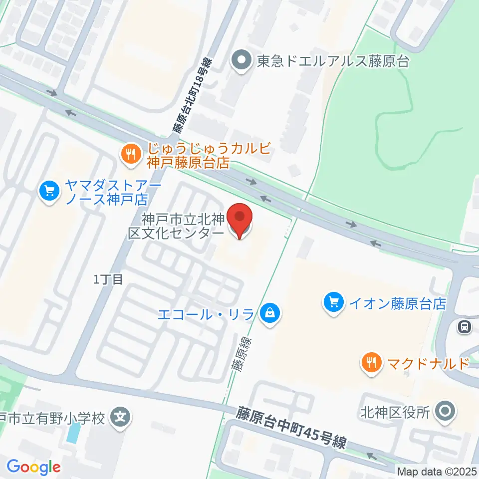 神戸市立北神区文化センター周辺のホテル一覧地図