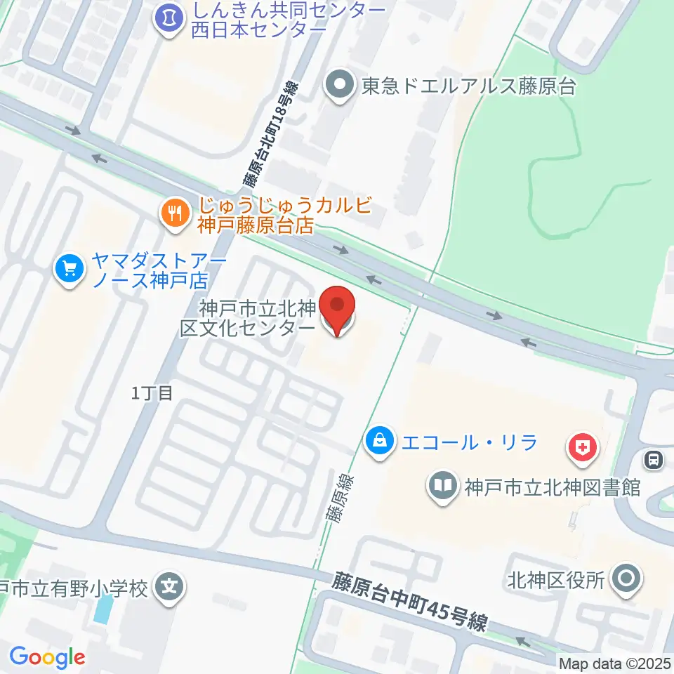 神戸市立北神区文化センター周辺のホテル一覧地図