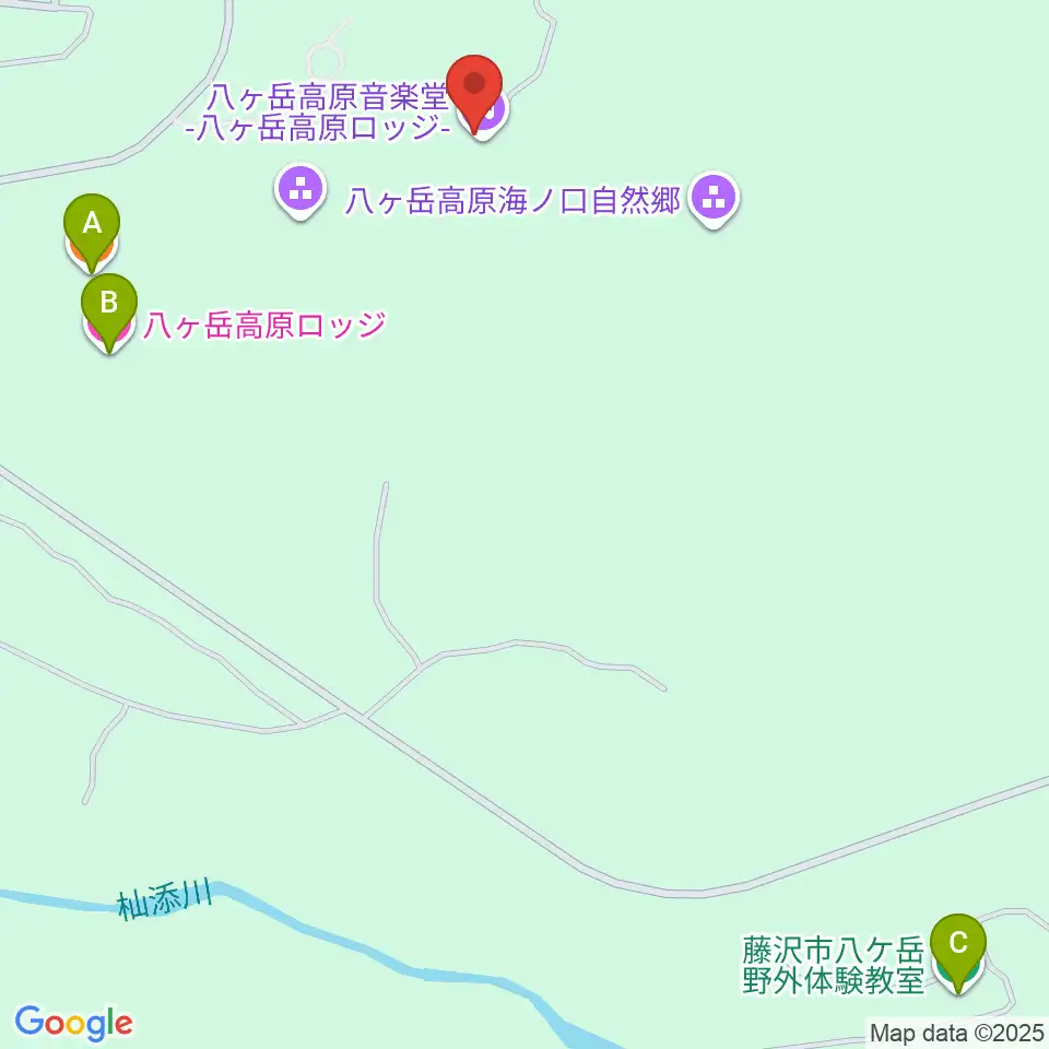 八ヶ岳高原音楽堂周辺のホテル一覧地図