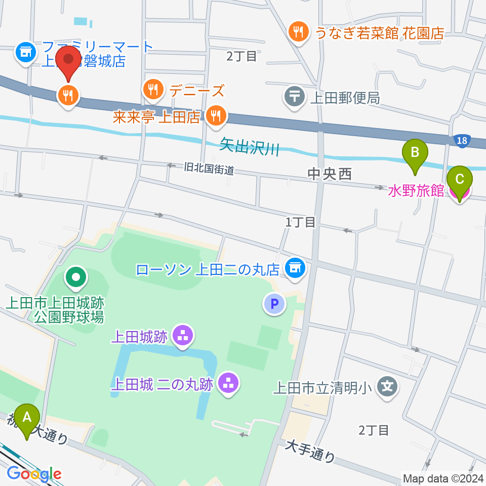 サンピアン 上田店周辺のホテル一覧地図