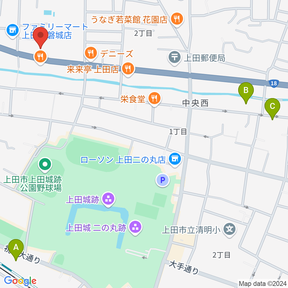 サンピアン 上田店周辺のホテル一覧地図